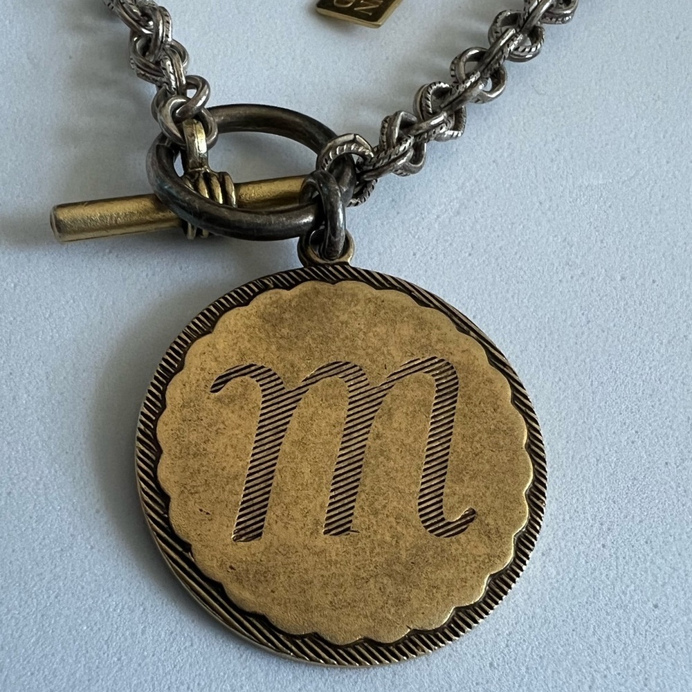 John Wind Toggle Sorority Gal M Initial Necklace - Picture 6 of 8